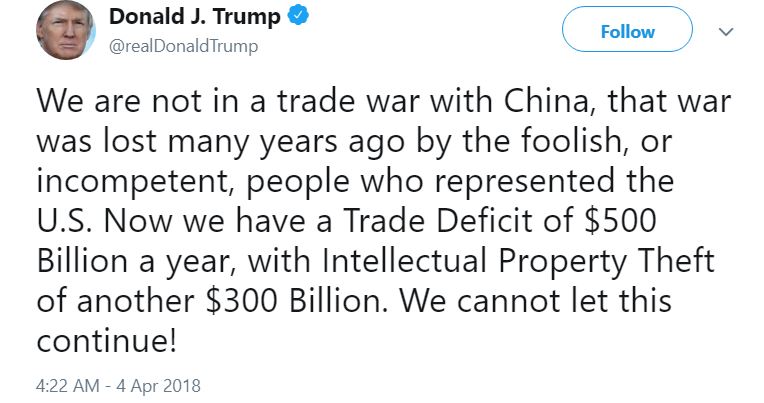 Trump Tweets - Trade War 