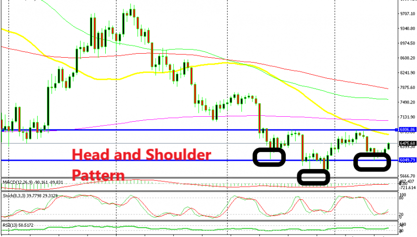 The resistance at $6,700 must be broken for the pattern to come into play