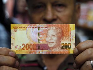 South African Rand is nearly 15% down since a month ago