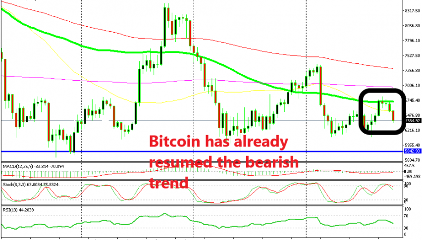 Bitcoin reversed right at the 100 SMA