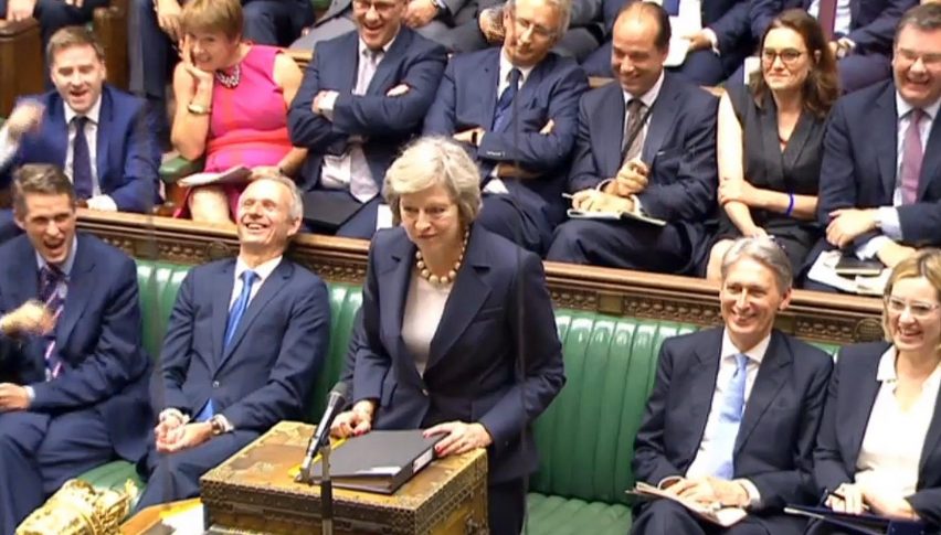 The state of the British Commons during May's speech