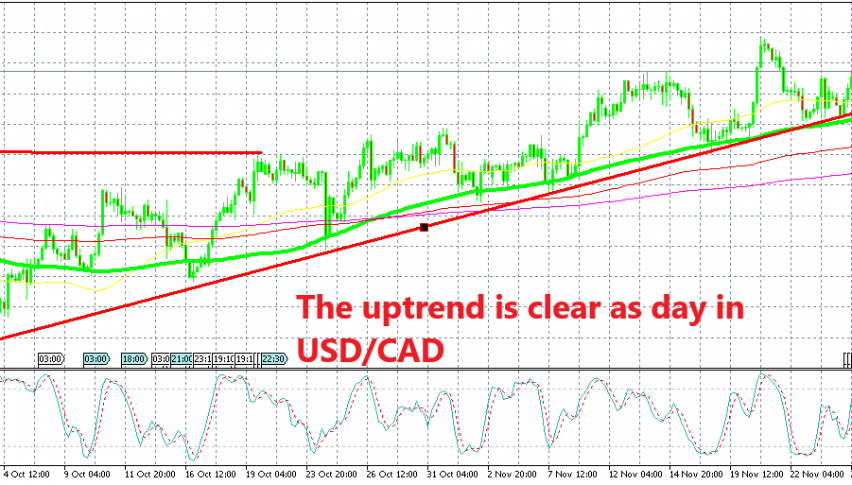 USD/CAD is definitely trending higher