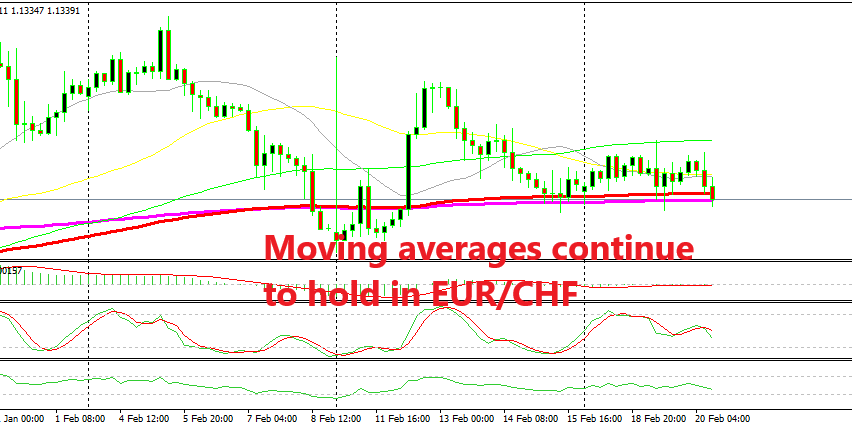 EUR/CHF trying to make its mind up on the H4 chart