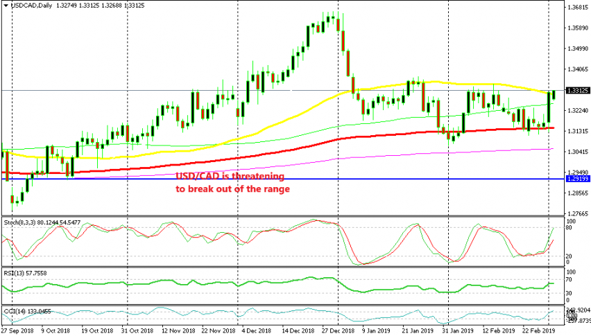 The 50 SMA is in danger now on the daily chart