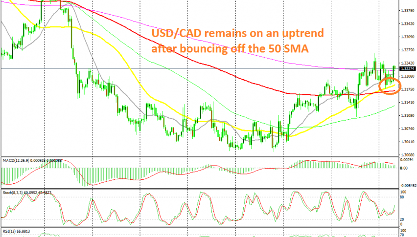 The 50 SMA held the decline yesterday
