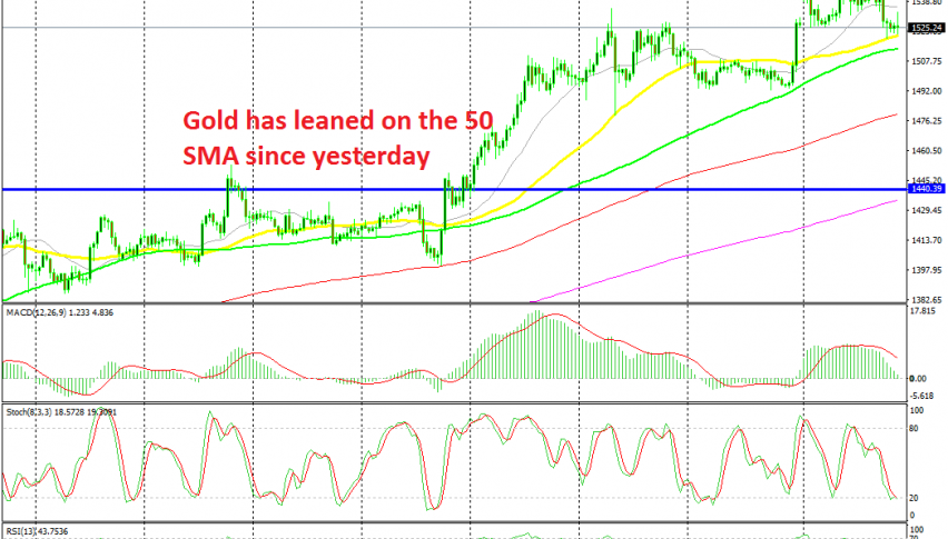 Gold is finding support at the 50 SMA
