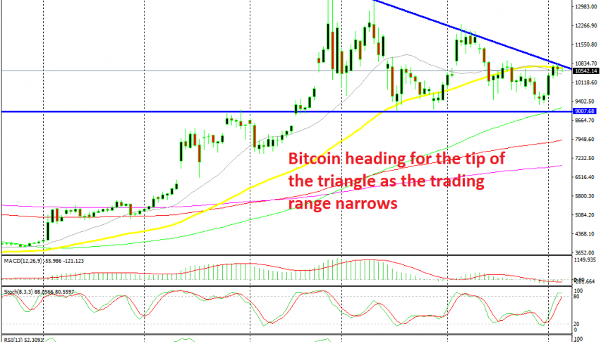 A bearish reversing pattern has formed in Bitcoin