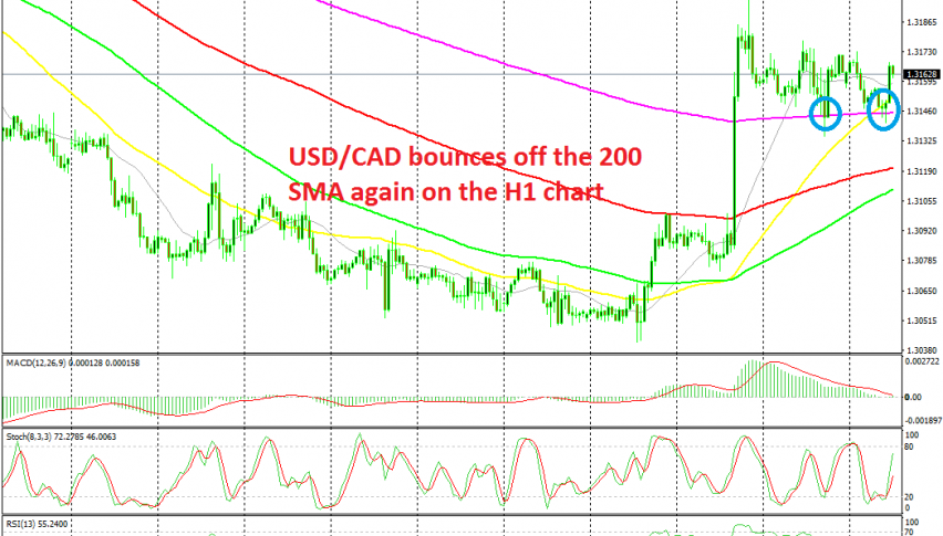 USD/CAD continues to find solid support at the 200 SMA