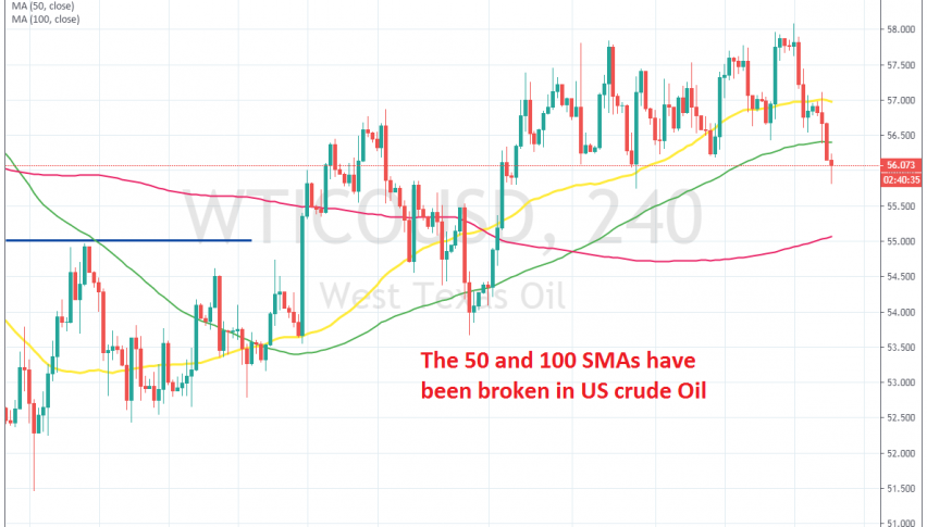 Crude oil continues to slide lower today