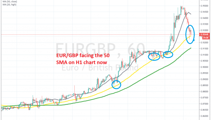 Let's see if EUR/GBP will bounce off the 50 SMA