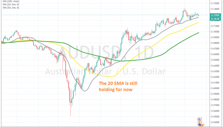 If the 20 SMA breaks, the trend will likely change