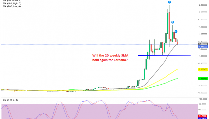 Let's see if the 20 SMA will resist in Cardano (ADA/USD)