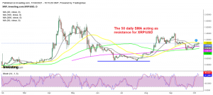 Ripple XRP banging the head against the 50 SMA