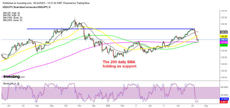 Stochastic is oversold on the daily chart