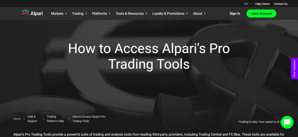 Alpari Trading Central Alpari Trading Central