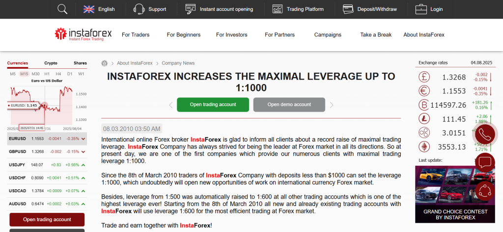 InstaForex High Leverage InstaForex High Leverage
