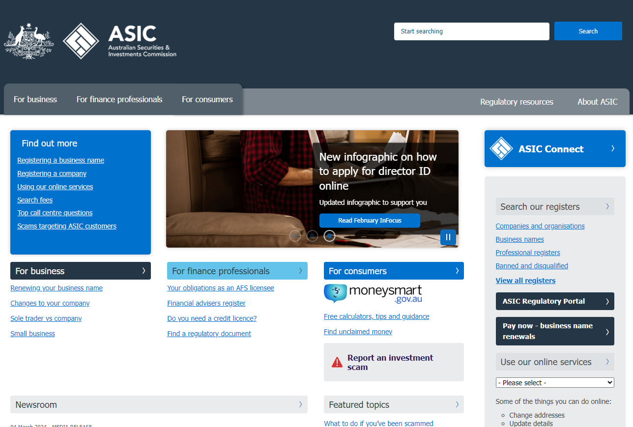 The Australian Securities and Investments Commission (ASIC) The Australian Securities and Investments Commission (ASIC)
