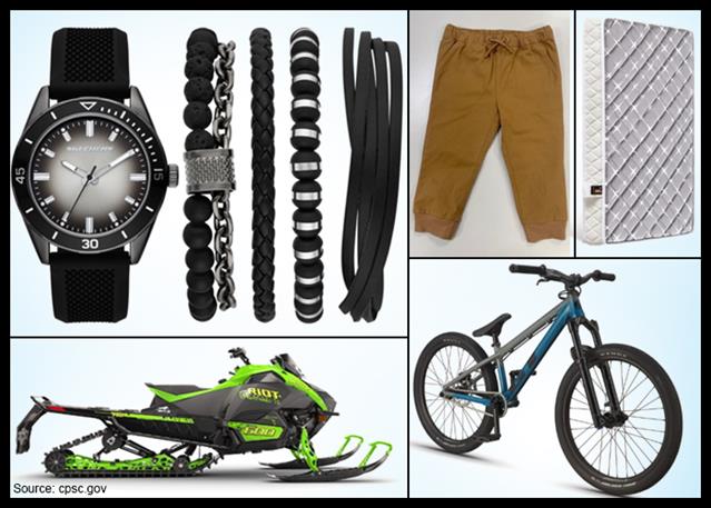 CPSC Recalls: Snowmobiles, Bicycles, Coolers, Kids' Pants, Bracelets, Mattresses, Magnetic Balls
