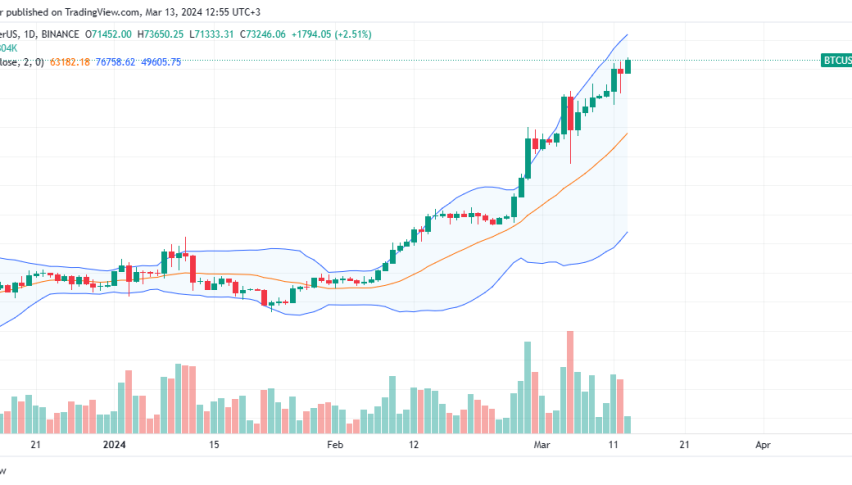 Bitcoin daily price chart for March 13