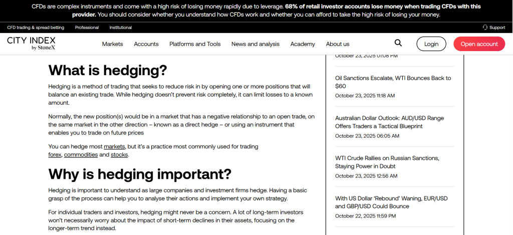 City Index Hedging City Index Hedging