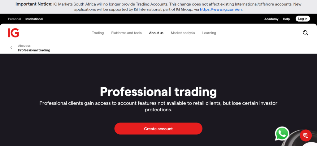 IG Professional Traders IG Professional Traders
