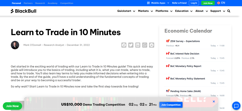 BlackBull Markets Scalping