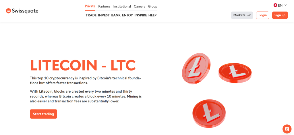 Swissquote Litecoin Trading