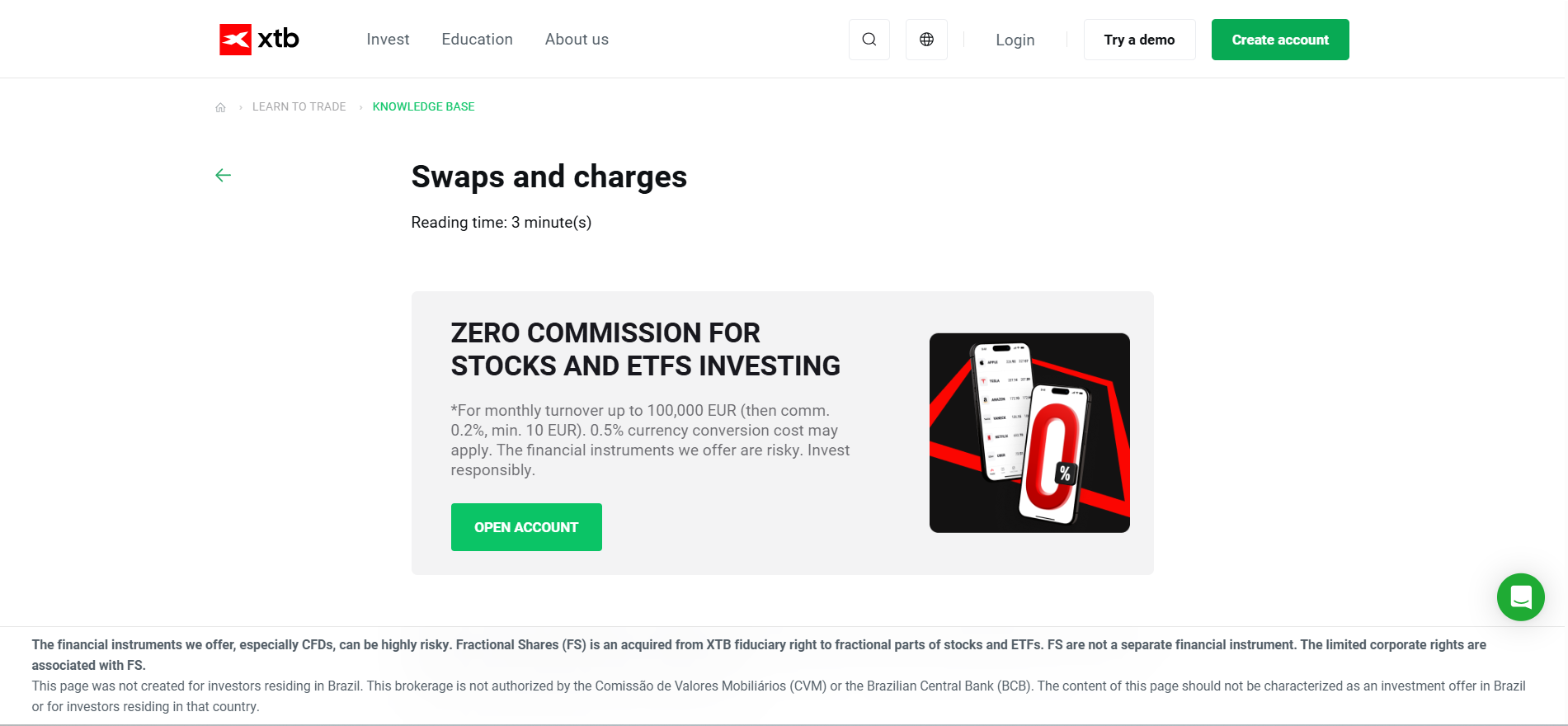 XTB Low Swap Fees Forex Brokers