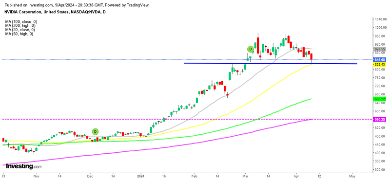 Nvidia stock daily chart