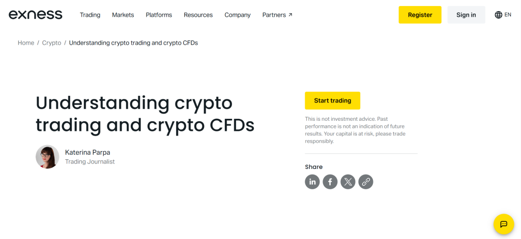 Exness Bitcoin CFD Brokers