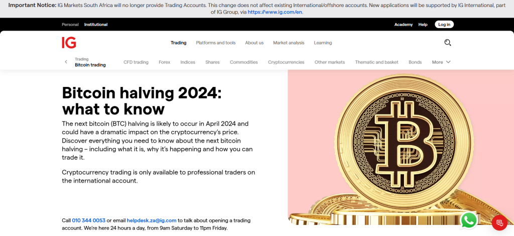 IG Bitcoin CFD Brokers