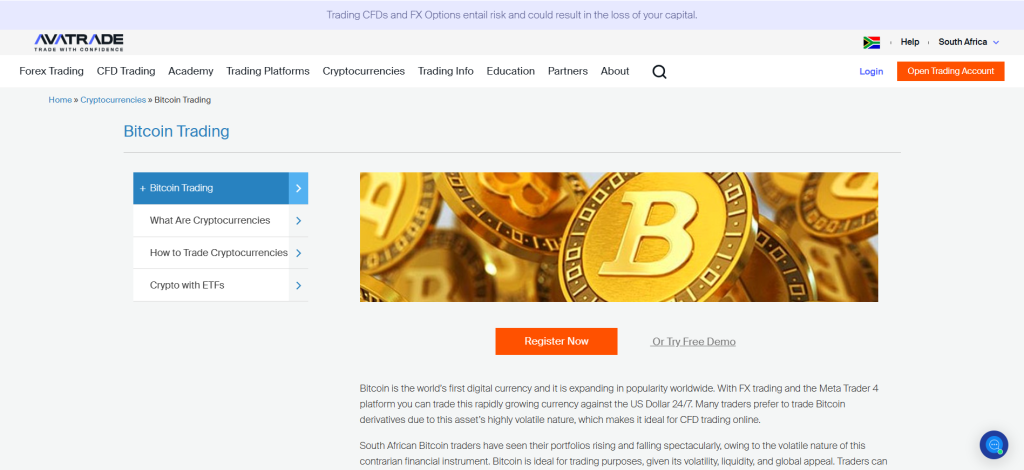 AvaTrade Bitcoin CFD Brokers