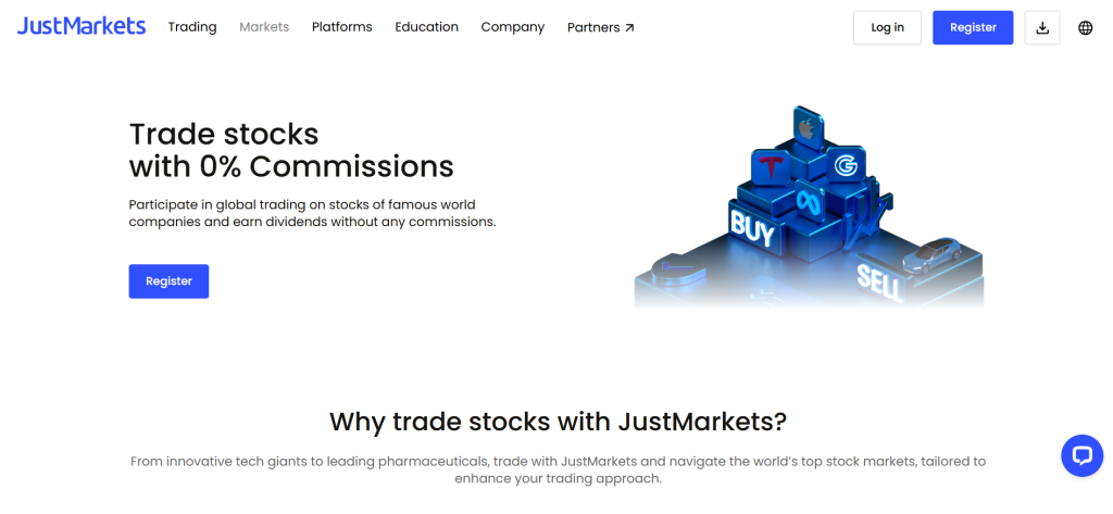 JustMarkets Stock Trading