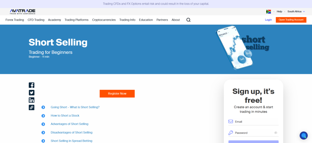 AvaTrade Short Selling Forex Broker AvaTrade Short Selling Forex Broker