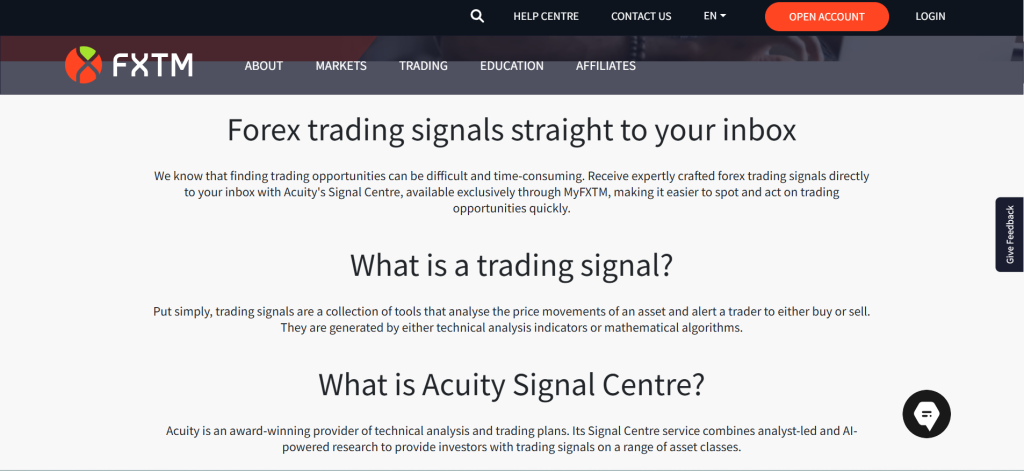 FXTM Trading Signals