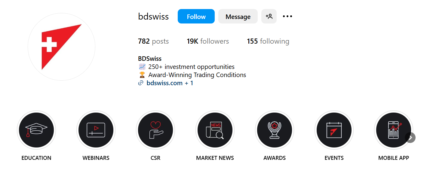 BDSwiss Instagram BDSwiss Instagram