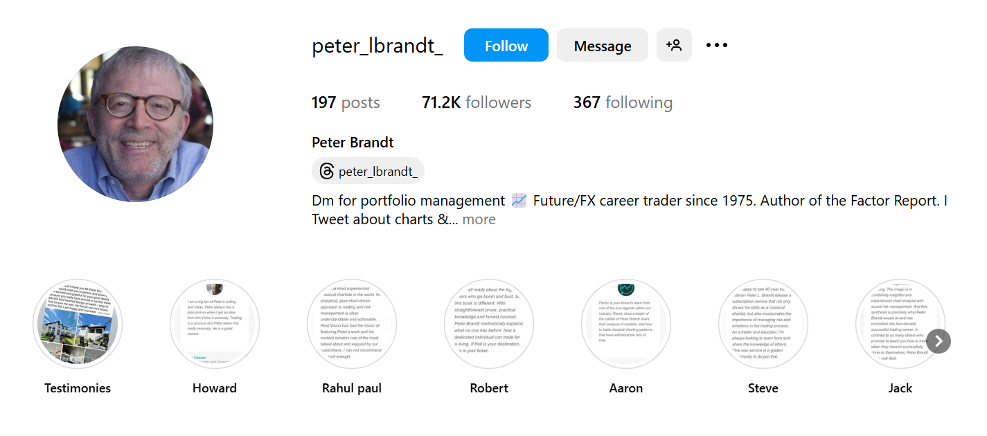 Peter Brandt Instagram