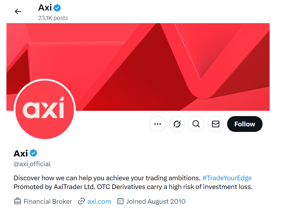 Axi Forex Brokers to Follow on X Axi Forex Brokers to Follow on X