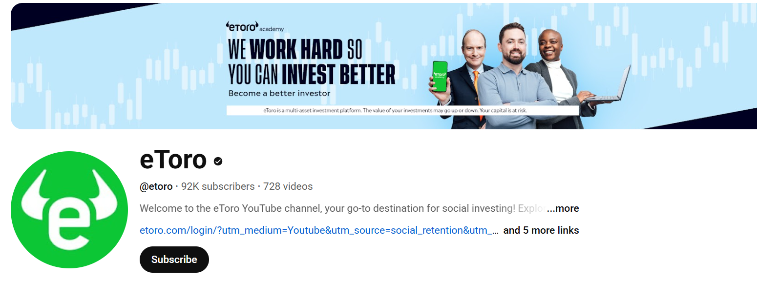 eToro Forex Brokers to Subscribe to on YouTube