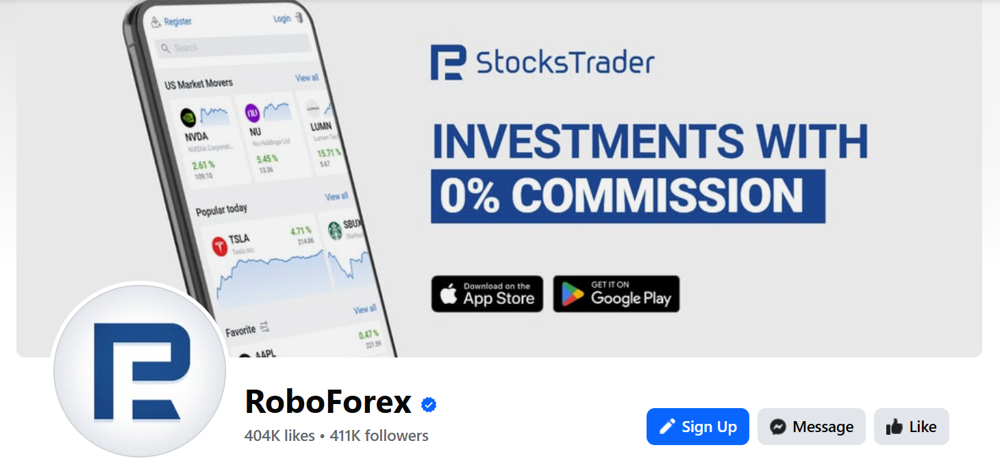 RoboForex Forex Brokers to Follow on Facebook RoboForex Forex Brokers to Follow on Facebook