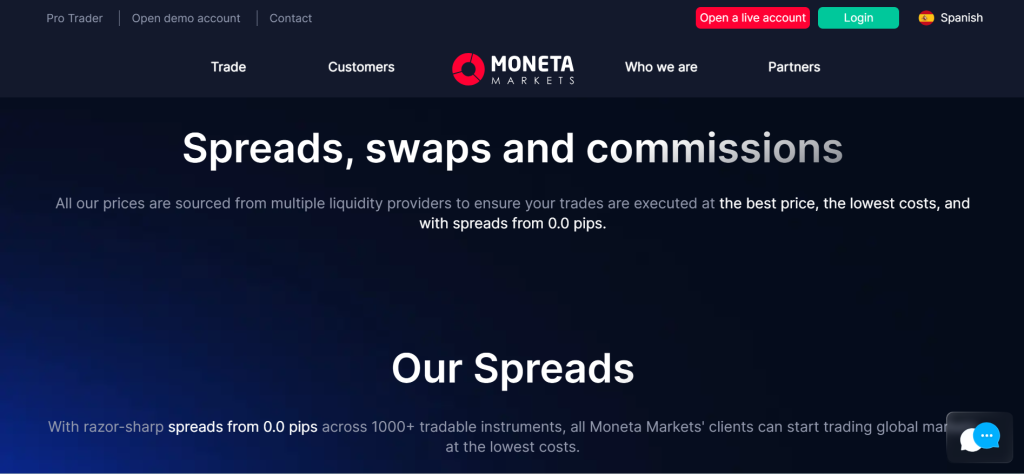 Moneta Markets Low Spreads Moneta Markets Low Spreads