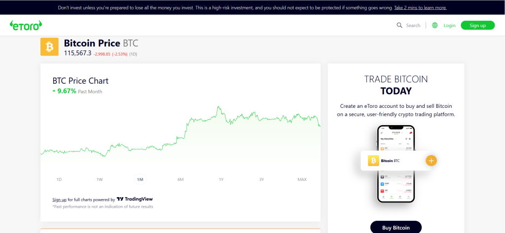 eToro Bitcoin eToro Bitcoin
