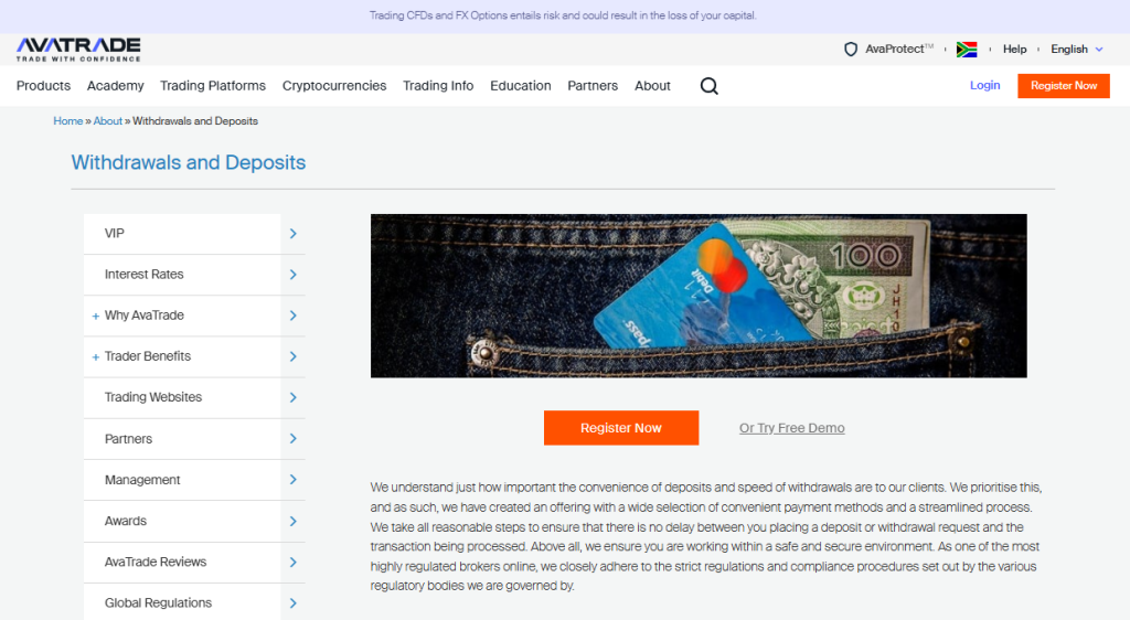 Deposit and Withdrawal Deposit and Withdrawal