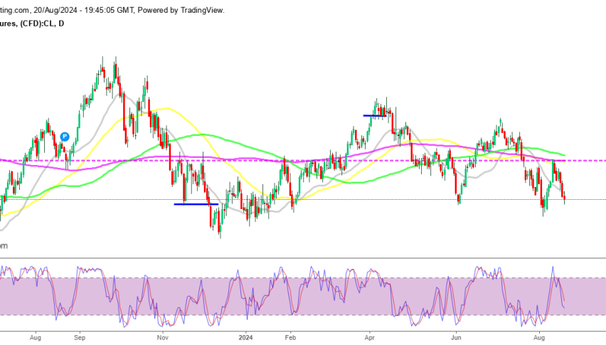 WTI crude oil daily chart