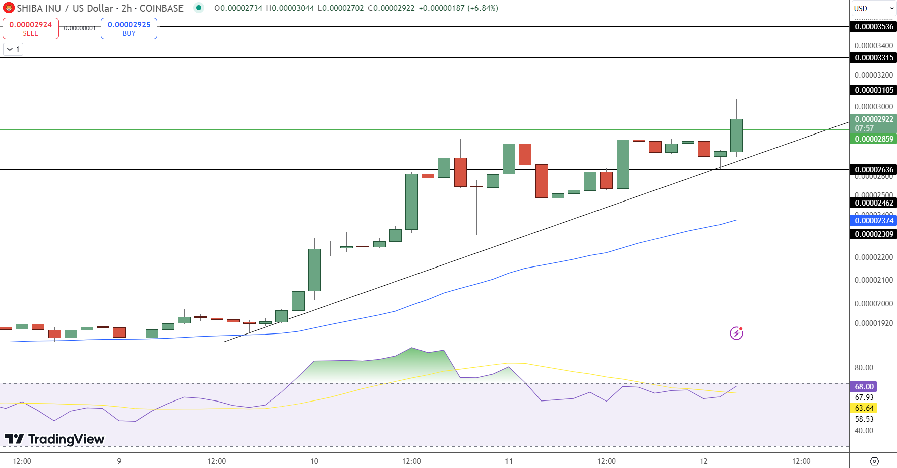 Shiba Inu Price Chart - Source: Tradingview