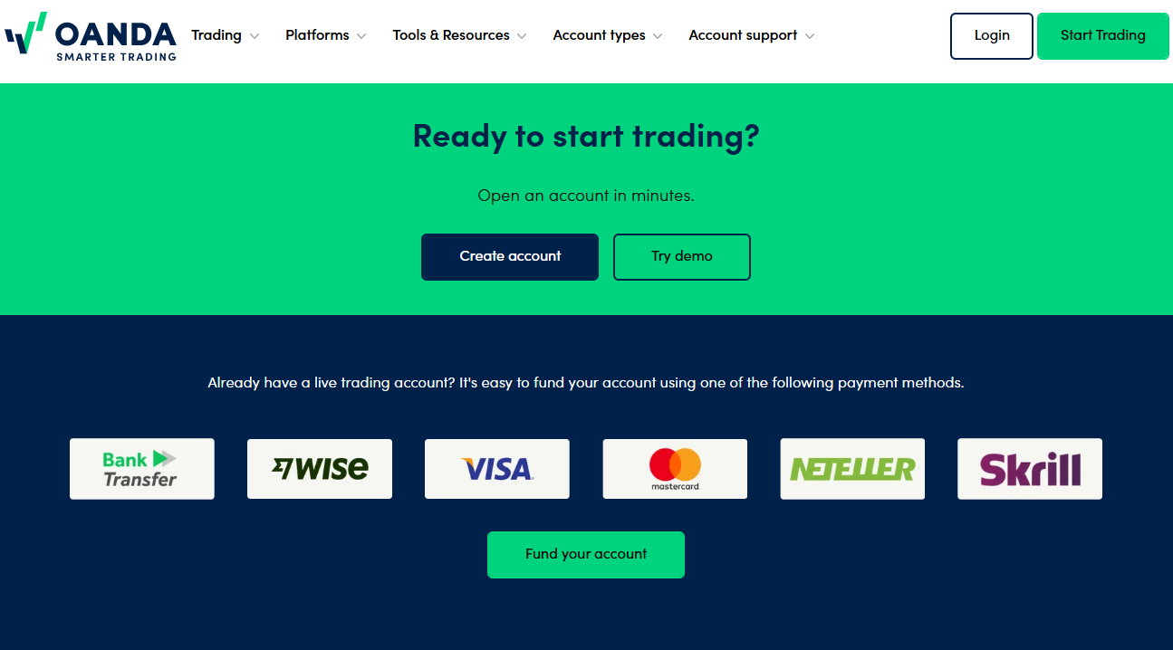 Minimum Deposit and Account Types