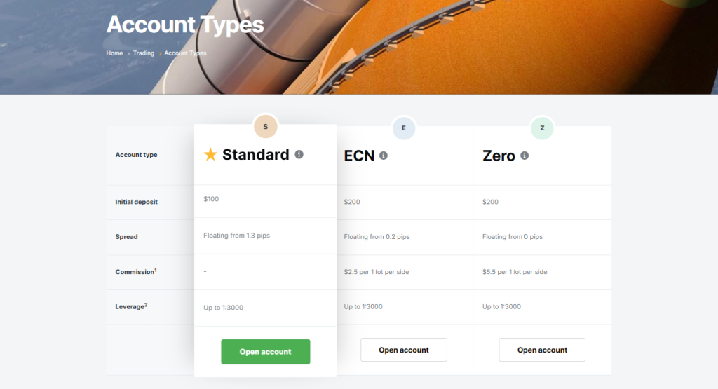 Minimum Deposit and Account Types Minimum Deposit and Account Types
