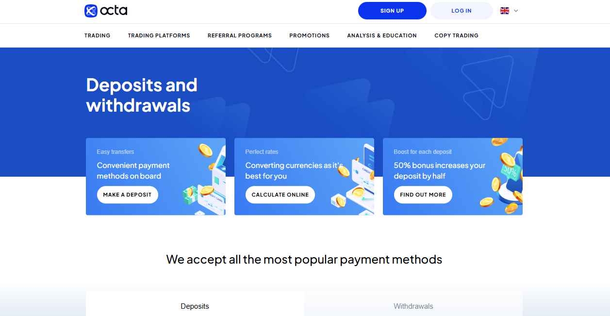 Deposit and Withdrawal Deposit and Withdrawal