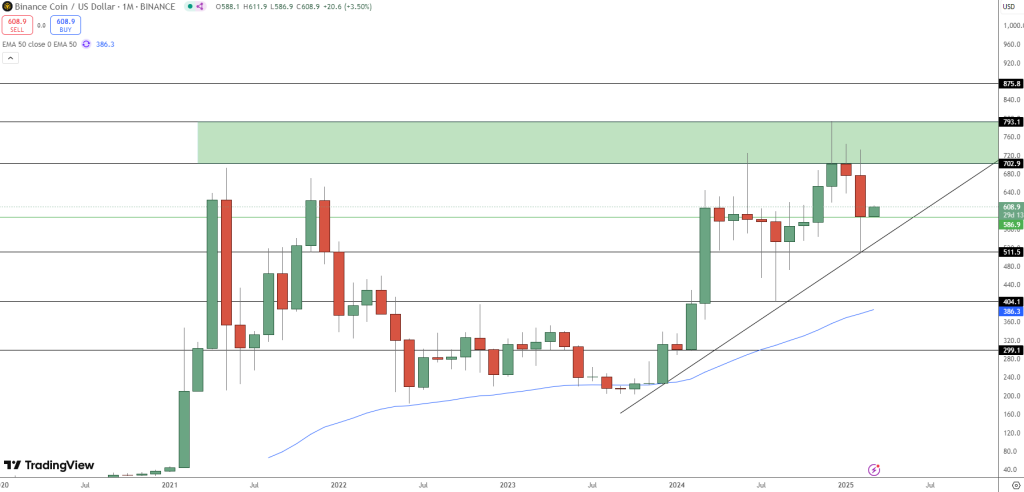 BNB/USD Monthly Price Chart