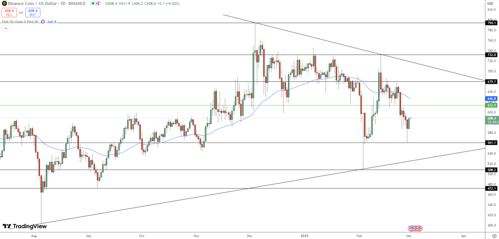 BNB/USD Daily Price Chart